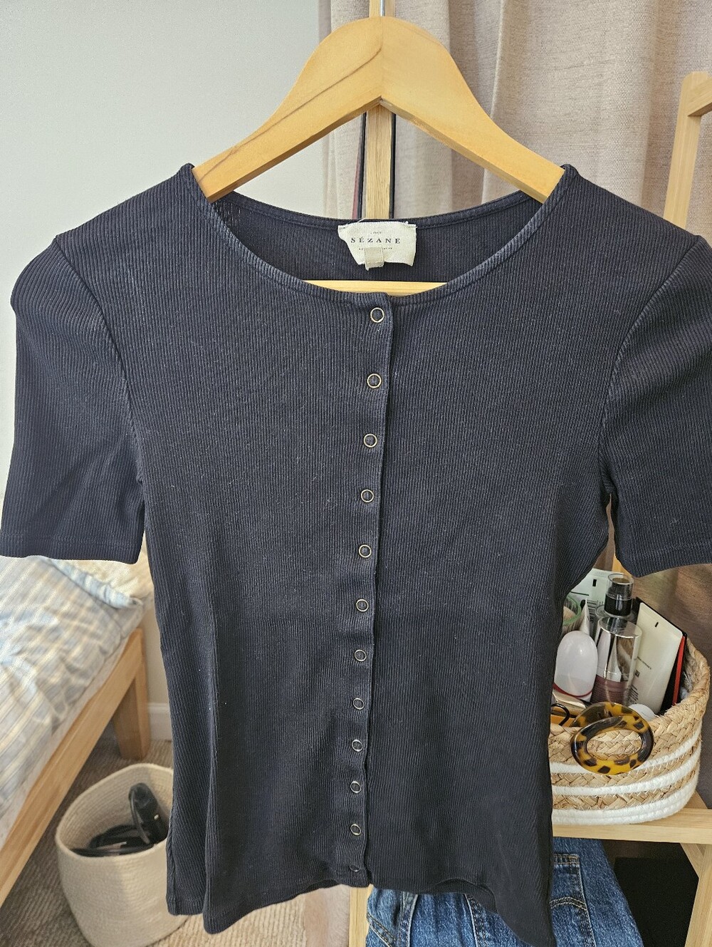 Sezane Nicolas T-shirt Black - Size Xs